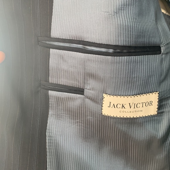 Jack Victor stripped dark blue suit, size M/L - Picture 5 of 13